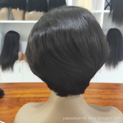 Virgin  straight lace closure front bob wigs Virgin Hair 100% Remy cheap brazilian Human aligned hair vendor